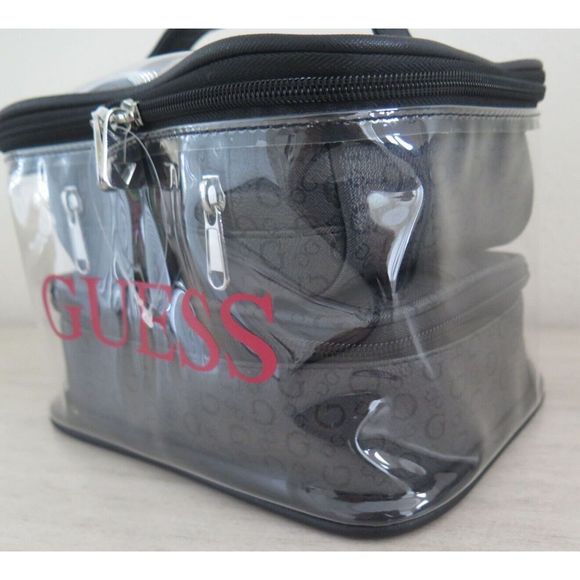 Guess V7200494 Black Gray Coal 4-Piece Cosmetic Junction Travel Bag Set $88+ - Picture 5 of 7